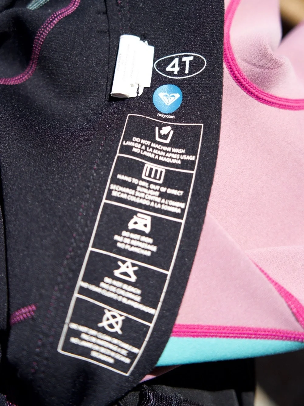Roxy Pink & Teal Shorty Surfing Wetsuit Kid's 4Y-6Y